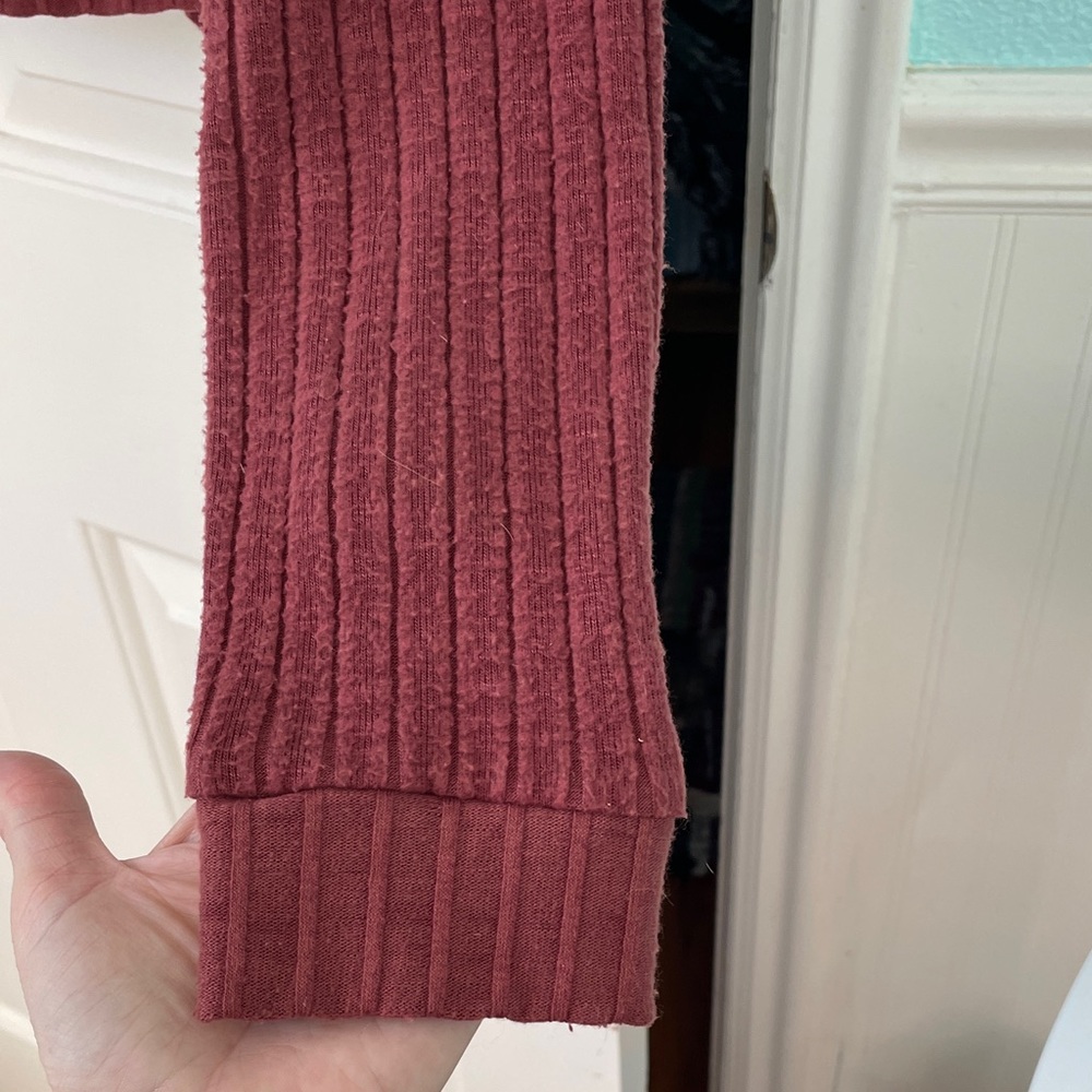 Sundays Ribbed Cardigan - Rust Red - Picture 6 of 8